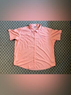 Columbia Men's Short-Sleeve Button-Up Shirt - Coral Pink